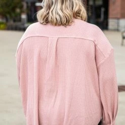 Buy 🔥 Pink Lily Change The Game Mauve Waffle Knit Shacket 🎁 -Glam-girl Sales 186252 8 650x