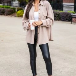 Best reviews of 👏 Pink Lily Change The Game Oatmeal Waffle Knit Shacket 🥰