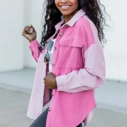 Top 10 ✨ Pink Lily On The Way Pink Colorblock Corduroy Shacket 🥰 -Glam-girl Sales 186258 24 650x