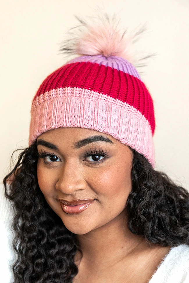 Top 10 β Pink Lily Dream Of You Purple And Pink Colorblock Pom Beanie FINAL SALE π 3 Top 10 β Pink Lily Dream Of You Purple And Pink Colorblock Pom Beanie FINAL SALE π