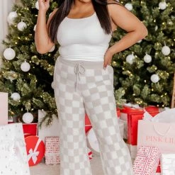 Cheapest 👍 Pink Lily Movies And Chill Taupe And Ivory Checkered Fuzzy Lounge Pants 🥰 -Glam-girl Sales 186356 2 b79ea1d8 1162 44f3 bf43 e3aebe47a9ad 650x