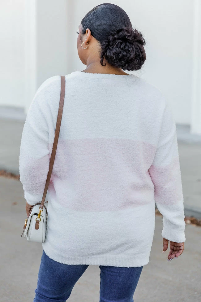 Outlet 😉 Pink Lily Story To Tell Light Pink Colorblock Fuzzy Sweater FINAL SALE 🤩 8 Outlet 😉 Pink Lily Story To Tell Light Pink Colorblock Fuzzy Sweater FINAL SALE 🤩 - Image 6