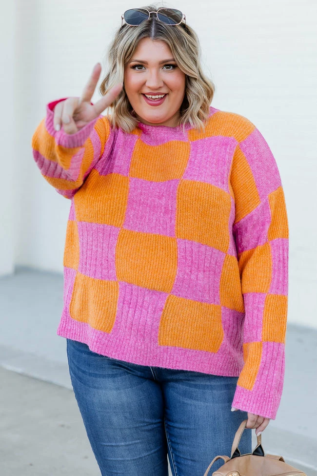 Top 10 โญ Pink Lily Illuminating Spirit Pink And Orange Fuzzy Checkered Sweater FINAL SALE ๐ 9 Top 10 โญ Pink Lily Illuminating Spirit Pink And Orange Fuzzy Checkered Sweater FINAL SALE ๐ - Image 7