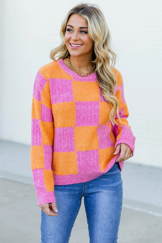 Top 10 โญ Pink Lily Illuminating Spirit Pink And Orange Fuzzy Checkered Sweater FINAL SALE ๐ 4 Top 10 โญ Pink Lily Illuminating Spirit Pink And Orange Fuzzy Checkered Sweater FINAL SALE ๐ - Image 2