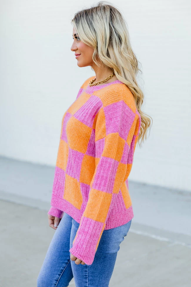 Top 10 โญ Pink Lily Illuminating Spirit Pink And Orange Fuzzy Checkered Sweater FINAL SALE ๐ 6 Top 10 โญ Pink Lily Illuminating Spirit Pink And Orange Fuzzy Checkered Sweater FINAL SALE ๐ - Image 4