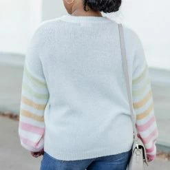 Wholesale 💯 Pink Lily Make It Yours Multicolor Striped Sweater FINAL SALE 🎁 -Glam-girl Sales 186390 13 650x