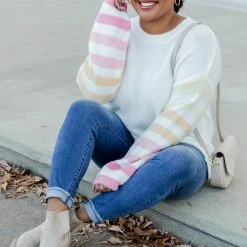 Wholesale 💯 Pink Lily Make It Yours Multicolor Striped Sweater FINAL SALE 🎁