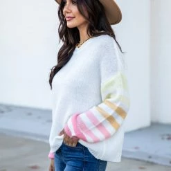 Wholesale 💯 Pink Lily Make It Yours Multicolor Striped Sweater FINAL SALE 🎁 -Glam-girl Sales 186390 9 650x