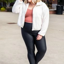 Best Sale 💯 Pink Lily Change Of Plans Ivory Sherpa Active Jacket FINAL SALE 🤩 -Glam-girl Sales 186450 2 650x