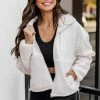 Best Sale 💯 Pink Lily Change Of Plans Ivory Sherpa Active Jacket FINAL SALE 🤩