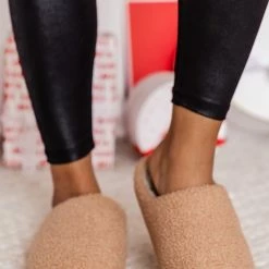 Buy 🧨 Pink Lily Sliding On Ice Brown Slippers 👍 -Glam-girl Sales 186470 4 650x