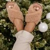Outlet ⌛ Pink Lily Staying In Khaki Teddy Slippers 🥰 -Glam-girl Sales 186500 1 650x