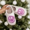Best Sale 🧨 Pink Lily Purple Smiley Slippers 🤩 -Glam-girl Sales 186528 3 650x