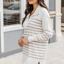 Top 10 🎁 Pink Lily Pulling Heartstrings Ivory And Tan Striped Quarter Zip Pullover ⭐ 14 Top 10 🎁 Pink Lily Pulling Heartstrings Ivory And Tan Striped Quarter Zip Pullover ⭐ -Glam-girl Sales 186550 7 650x