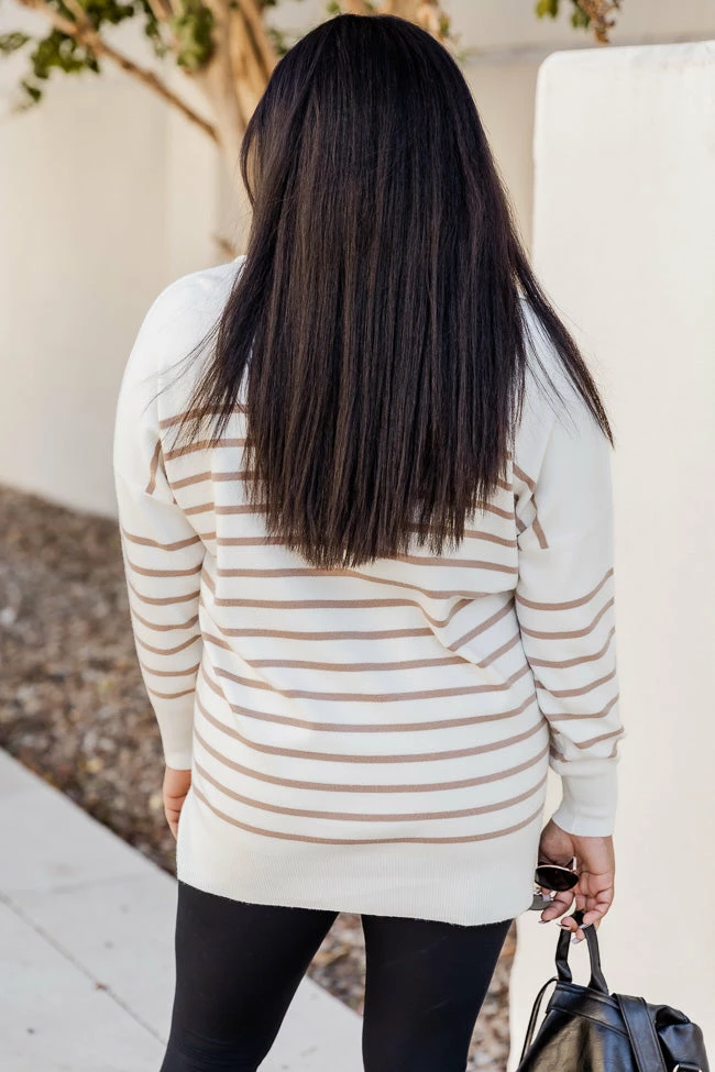 Top 10 🎁 Pink Lily Pulling Heartstrings Ivory And Tan Striped Quarter Zip Pullover ⭐ 10 Top 10 🎁 Pink Lily Pulling Heartstrings Ivory And Tan Striped Quarter Zip Pullover ⭐ - Image 8