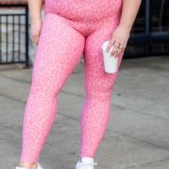 Wholesale 💯 Pink Lily In Alignment Ribbed Pink Leopard Print Leggings FINAL SALE 💯 -Glam-girl Sales 186650 186456 14 650x