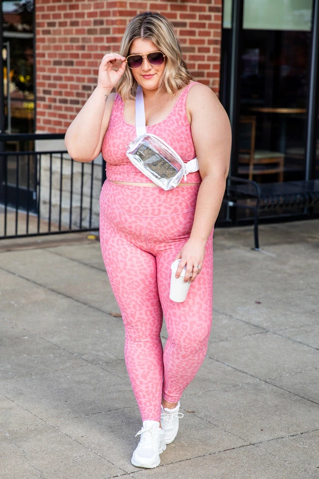 Deals 🥰 Pink Lily In Alignment Ribbed Pink Leopard Print Sports Bra 🥰 8 Deals 🥰 Pink Lily In Alignment Ribbed Pink Leopard Print Sports Bra 🥰 - Image 6