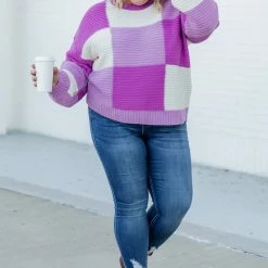 Budget 🛒 Pink Lily Feeling Special Purple Colorblock Sweater 🎁 16 Budget 🛒 Pink Lily Feeling Special Purple Colorblock Sweater 🎁 -Glam-girl Sales 186676 19 650x