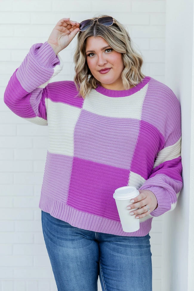 Budget 🛒 Pink Lily Feeling Special Purple Colorblock Sweater 🎁 9 Budget 🛒 Pink Lily Feeling Special Purple Colorblock Sweater 🎁 - Image 7