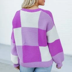 Budget 🛒 Pink Lily Feeling Special Purple Colorblock Sweater 🎁 15 Budget 🛒 Pink Lily Feeling Special Purple Colorblock Sweater 🎁 -Glam-girl Sales 186676 9 650x