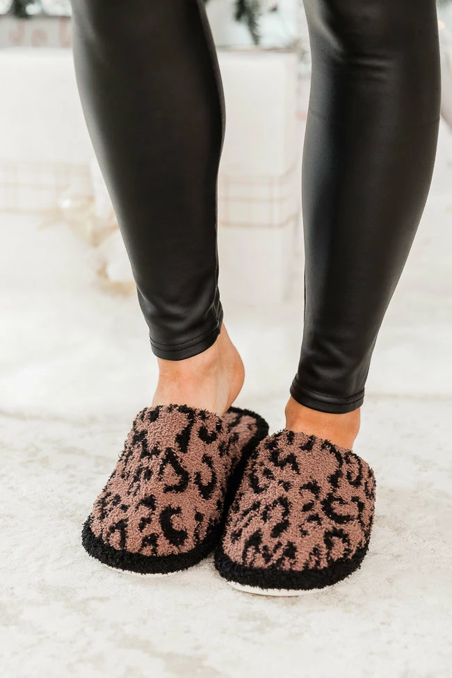Cheap ✨ Pink Lily All The Snuggles Tan And Black Leopard Print Slippers ✔️ 4 Cheap ✨ Pink Lily All The Snuggles Tan And Black Leopard Print Slippers ✔️ - Image 2