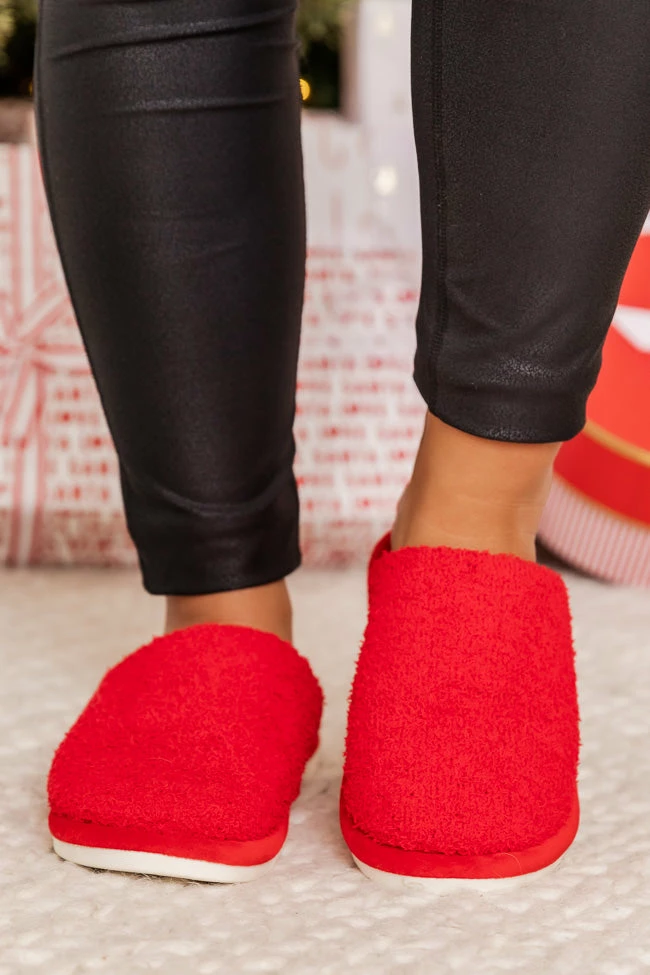 Best Pirce 😍 Pink Lily Sliding On Ice Red Slippers 🎉 4 Best Pirce 😍 Pink Lily Sliding On Ice Red Slippers 🎉 - Image 2