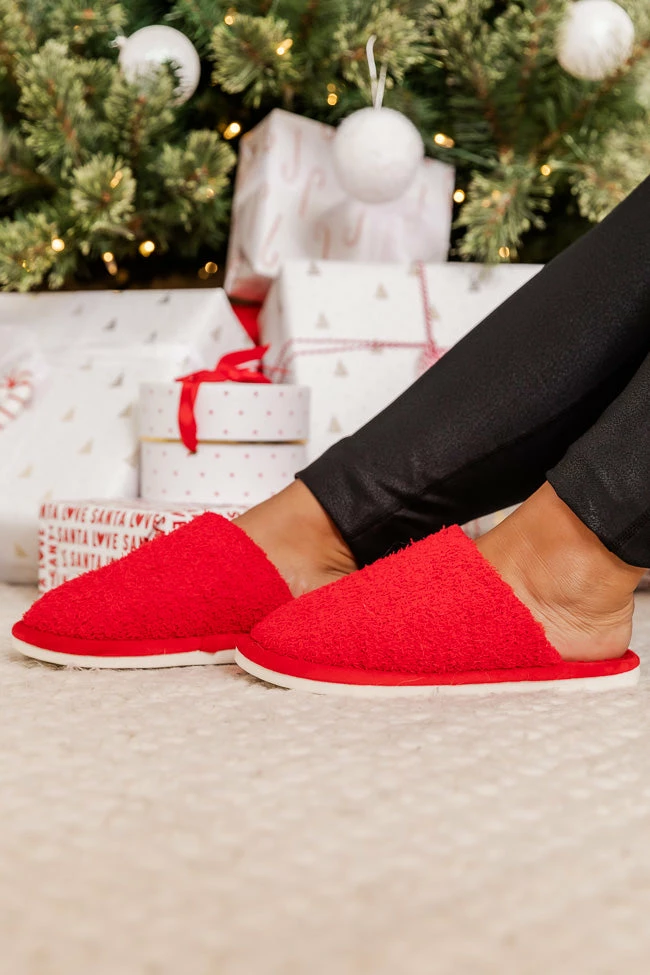 Best Pirce 😍 Pink Lily Sliding On Ice Red Slippers 🎉 6 Best Pirce 😍 Pink Lily Sliding On Ice Red Slippers 🎉 - Image 4