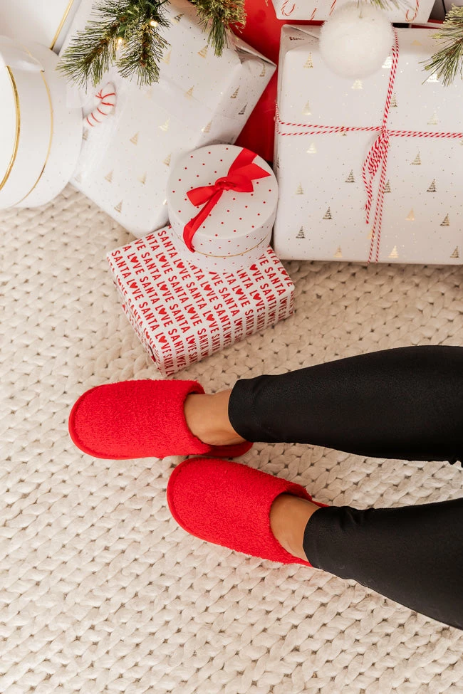 Best Pirce 😍 Pink Lily Sliding On Ice Red Slippers 🎉 7 Best Pirce 😍 Pink Lily Sliding On Ice Red Slippers 🎉 - Image 5