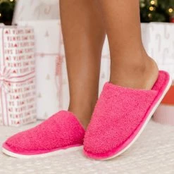 Best deal 🤩 Pink Lily Sliding On Ice Hot Pink Slippers ⌛