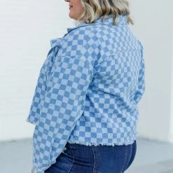 Best reviews of 🤩 Pink Lily Follow Your Path Blue Checkered Jacket FINAL SALE 😀 -Glam-girl Sales 186944 5 650x