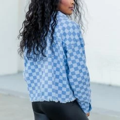 Best reviews of 🤩 Pink Lily Follow Your Path Blue Checkered Jacket FINAL SALE 😀 -Glam-girl Sales 186944 8 650x
