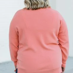 Deals ⌛ Pink Lily Pulling Heartstrings Coral Quarter Zip Pullover 🎉 -Glam-girl Sales 187312 18 650x