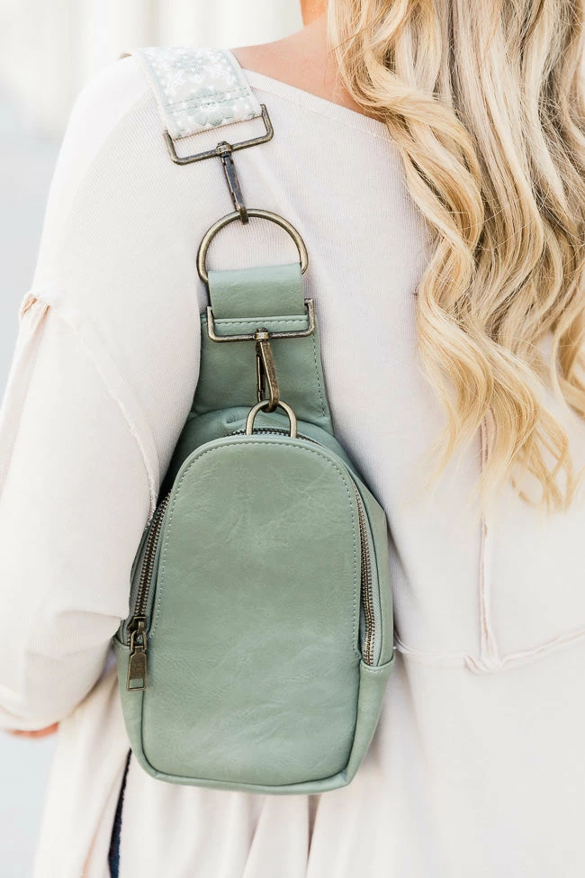 Cheap 🎁 Pink Lily All The Feels Sage Sling Bag With Removable Printed Strap 🛒 8 Cheap 🎁 Pink Lily All The Feels Sage Sling Bag With Removable Printed Strap 🛒 - Image 6