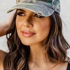 Buy 𧨠Pink Lily Camo Hat With Silver Sparkle Star π€©