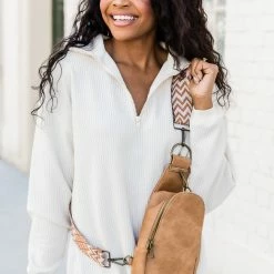 Wholesale 😍 Pink Lily All The Feels Brown Sling Bag With Removable Printed Strap 🛒