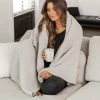 Brand new 💯 Pink Lily Maybe I'll Stay Fuzzy Grey Blanket 🥰 -Glam-girl Sales 1K0A2743 650x