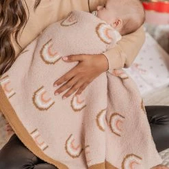 Cheapest βοΈ Pink Lily Baby's Make Me Warm Neutral Rainbow Blanket π€©
