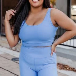 Deals 🥰 Pink Lily In Alignment Ribbed Blue Sports Bra ⌛ -Glam-girl Sales 219A2113 650x