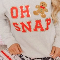 Best deal ✨ Pink Lily Oh Snap Chenille Patch Graphic Sweatshirt 👏 -Glam-girl Sales 219A2540 650x