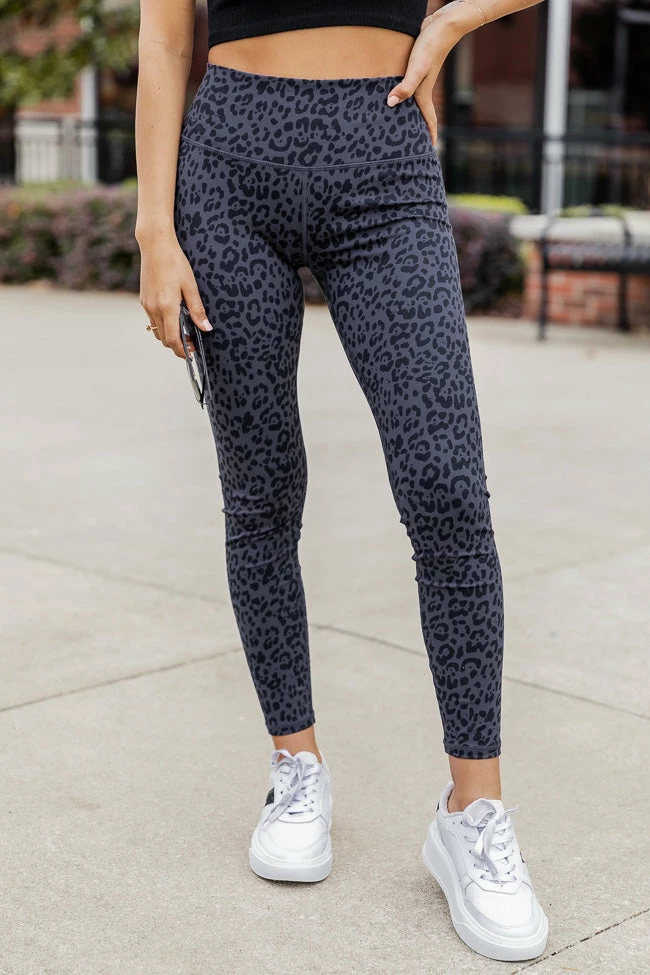 Outlet ⭐ Pink Lily Playing Hardball Slate Leopard Print Leggings ⭐ 4 Outlet ⭐ Pink Lily Playing Hardball Slate Leopard Print Leggings ⭐ - Image 2