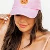 Flash Sale 😍 Pink Lily Pink Orange Smiley Face ⚾ Baseball Cap 💯