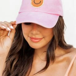 Flash Sale 😍 Pink Lily Pink Orange Smiley Face ⚾ Baseball Cap 💯