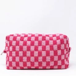 Best Pirce 😉 Pink Lily Full Heart Red Checkered Cosmetic Pouch FINAL SALE 🎁