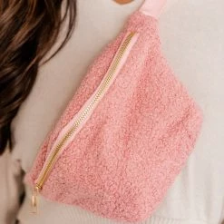 Best Pirce ✨ Pink Lily Heading Out Pink Sherpa Belt Bag FINAL SALE ⭐