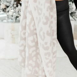 Budget π₯ Pink Lily Make Me Believe Grey Leopard Print Blanket π