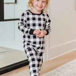 Best Pirce 😀 Pink Lily In Your Mind Kids Beige/Black Pajama Set ⭐