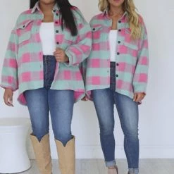 Best Sale ❤️ Pink Lily In The Mix Mint And Pink Plaid Shacket ❤️ -Glam-girl Sales 74e73adb5abc44b78438c4dcdfd26989.thumbnail.0000000000 530x530