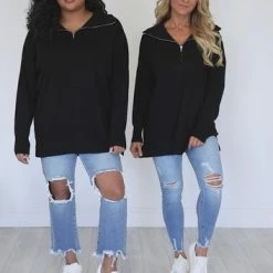 Best Pirce 🛒 Pink Lily Pulling Heartstrings Black Quarter Zip Pullover ✔️ -Glam-girl Sales 7a956d99b22f473f821533491aa44bad.thumbnail.0000000000 530x530