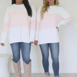 Outlet 😉 Pink Lily Story To Tell Light Pink Colorblock Fuzzy Sweater FINAL SALE 🤩 -Glam-girl Sales 9e409665bc0c41ccb5c2eda570073023.thumbnail.0000000000 530x530