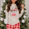 Best deal 😍 Pink Lily Warm Wishes Ivory Long Sleeve Graphic Tee 🌟